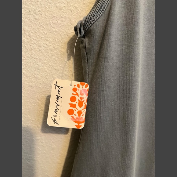 #396 NWT Free People Hot Shot Bubble Dress Top in Summer Storm - Picture 4 of 5